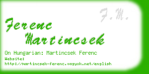 ferenc martincsek business card